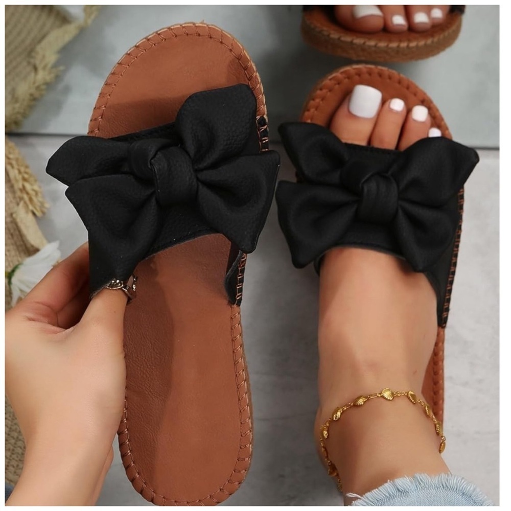 Verdusa • Women's Open Toe Flat Bow Knot Sandals - Picture 3 of 6